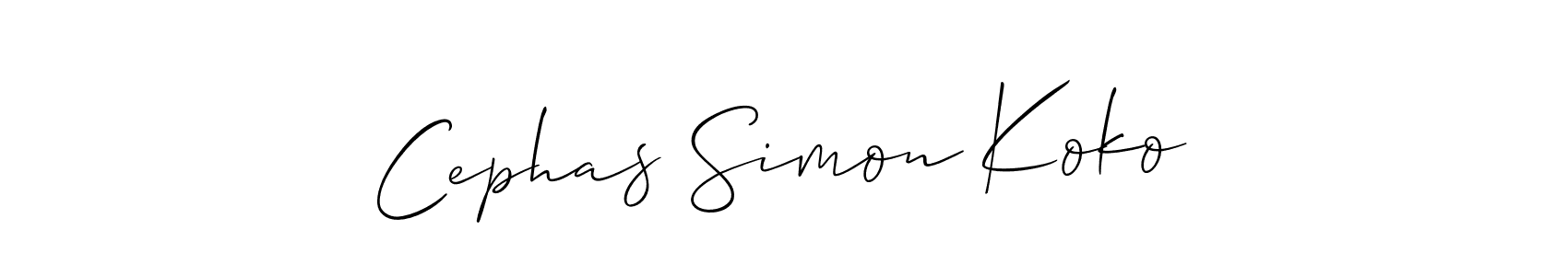 Create a beautiful signature design for name Cephas Simon Koko. With this signature (Allison_Script) fonts, you can make a handwritten signature for free. Cephas Simon Koko signature style 2 images and pictures png