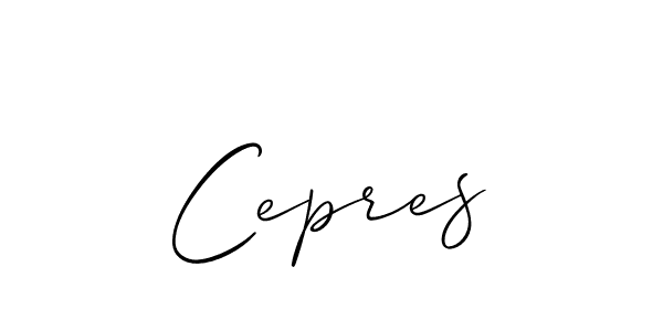 Design your own signature with our free online signature maker. With this signature software, you can create a handwritten (Allison_Script) signature for name Cepres. Cepres signature style 2 images and pictures png