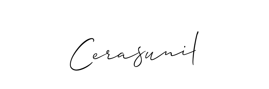 It looks lik you need a new signature style for name Cerasunil. Design unique handwritten (Allison_Script) signature with our free signature maker in just a few clicks. Cerasunil signature style 2 images and pictures png