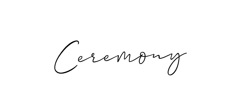 How to make Ceremony signature? Allison_Script is a professional autograph style. Create handwritten signature for Ceremony name. Ceremony signature style 2 images and pictures png