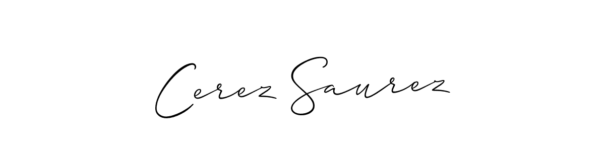 Allison_Script is a professional signature style that is perfect for those who want to add a touch of class to their signature. It is also a great choice for those who want to make their signature more unique. Get Cerez Saurez name to fancy signature for free. Cerez Saurez signature style 2 images and pictures png
