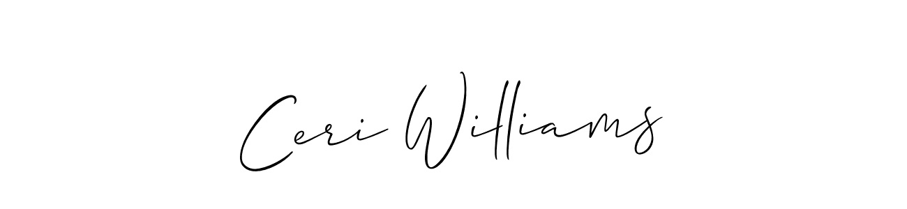 How to make Ceri Williams name signature. Use Allison_Script style for creating short signs online. This is the latest handwritten sign. Ceri Williams signature style 2 images and pictures png