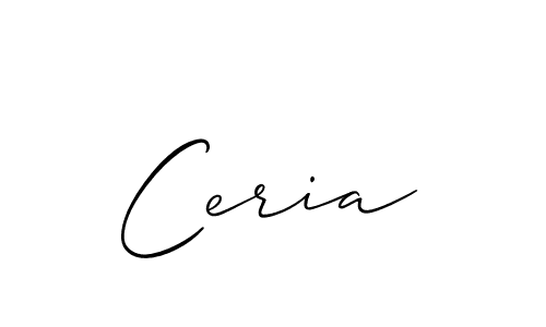 Make a beautiful signature design for name Ceria. With this signature (Allison_Script) style, you can create a handwritten signature for free. Ceria signature style 2 images and pictures png