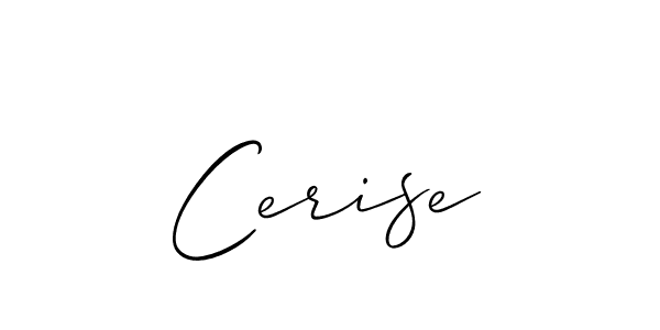 The best way (Allison_Script) to make a short signature is to pick only two or three words in your name. The name Cerise include a total of six letters. For converting this name. Cerise signature style 2 images and pictures png