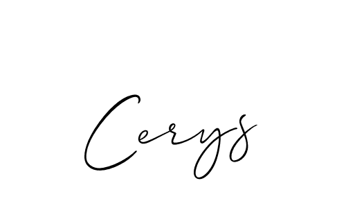 Make a beautiful signature design for name Cerys. With this signature (Allison_Script) style, you can create a handwritten signature for free. Cerys signature style 2 images and pictures png