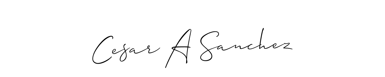 How to make Cesar A Sanchez name signature. Use Allison_Script style for creating short signs online. This is the latest handwritten sign. Cesar A Sanchez signature style 2 images and pictures png