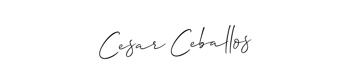 Use a signature maker to create a handwritten signature online. With this signature software, you can design (Allison_Script) your own signature for name Cesar Ceballos. Cesar Ceballos signature style 2 images and pictures png