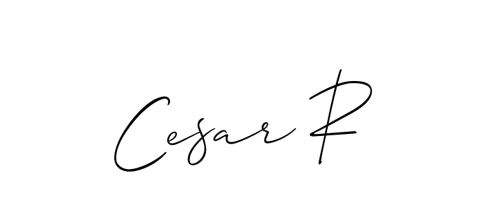 Make a beautiful signature design for name Cesar R. With this signature (Allison_Script) style, you can create a handwritten signature for free. Cesar R signature style 2 images and pictures png