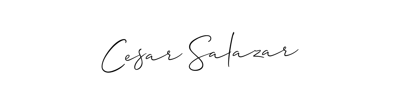 How to make Cesar Salazar name signature. Use Allison_Script style for creating short signs online. This is the latest handwritten sign. Cesar Salazar signature style 2 images and pictures png