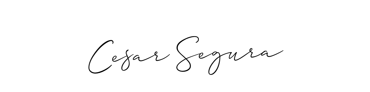 The best way (Allison_Script) to make a short signature is to pick only two or three words in your name. The name Cesar Segura include a total of six letters. For converting this name. Cesar Segura signature style 2 images and pictures png