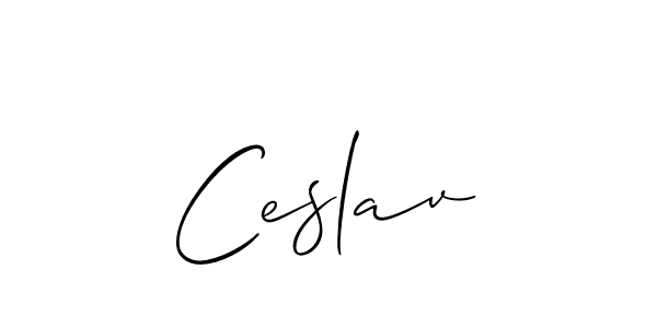 Also You can easily find your signature by using the search form. We will create Ceslav name handwritten signature images for you free of cost using Allison_Script sign style. Ceslav signature style 2 images and pictures png