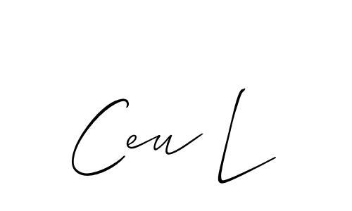 Make a beautiful signature design for name Ceu L. With this signature (Allison_Script) style, you can create a handwritten signature for free. Ceu L signature style 2 images and pictures png