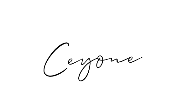 Similarly Allison_Script is the best handwritten signature design. Signature creator online .You can use it as an online autograph creator for name Ceyone. Ceyone signature style 2 images and pictures png