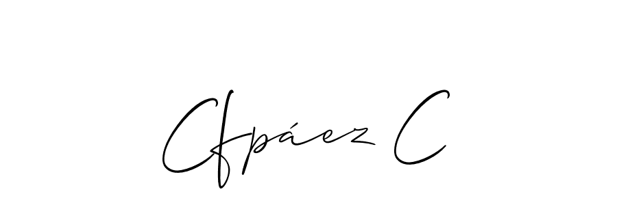 Make a beautiful signature design for name Cfpáez C. With this signature (Allison_Script) style, you can create a handwritten signature for free. Cfpáez C signature style 2 images and pictures png