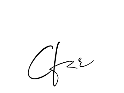 The best way (Allison_Script) to make a short signature is to pick only two or three words in your name. The name Cfzr include a total of six letters. For converting this name. Cfzr signature style 2 images and pictures png