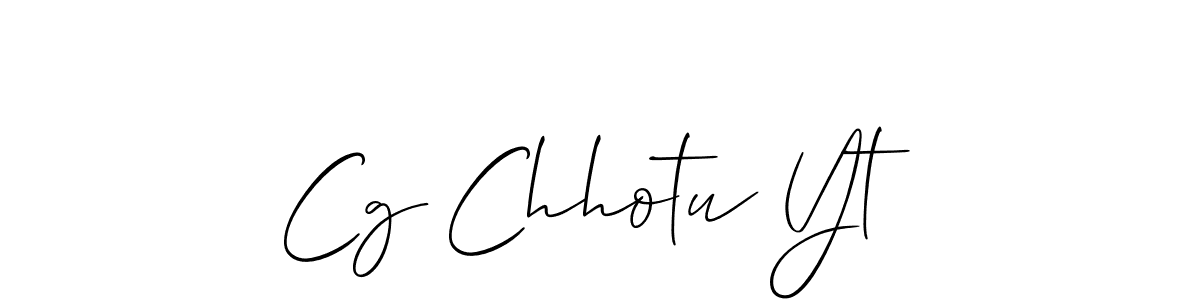 Use a signature maker to create a handwritten signature online. With this signature software, you can design (Allison_Script) your own signature for name Cg Chhotu Yt. Cg Chhotu Yt signature style 2 images and pictures png
