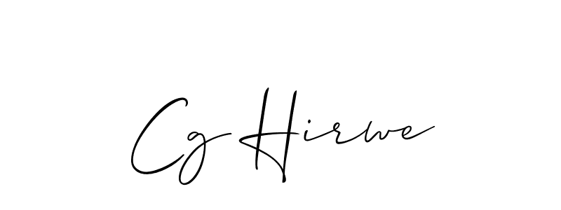 The best way (Allison_Script) to make a short signature is to pick only two or three words in your name. The name Cg Hirwe include a total of six letters. For converting this name. Cg Hirwe signature style 2 images and pictures png