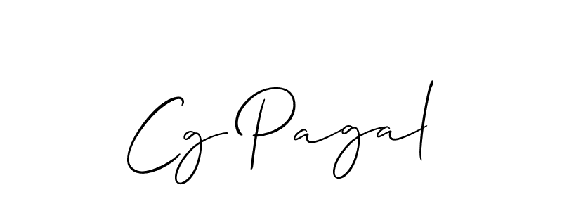 Make a beautiful signature design for name Cg Pagal. With this signature (Allison_Script) style, you can create a handwritten signature for free. Cg Pagal signature style 2 images and pictures png