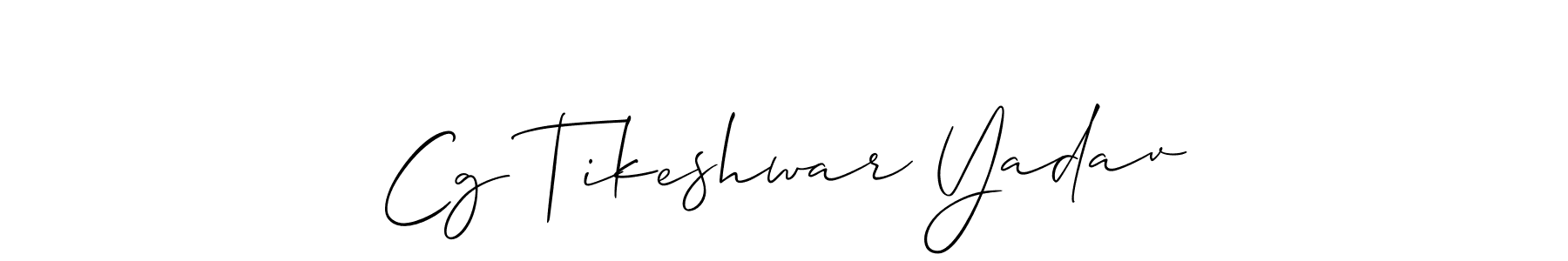Make a beautiful signature design for name Cg Tikeshwar Yadav. With this signature (Allison_Script) style, you can create a handwritten signature for free. Cg Tikeshwar Yadav signature style 2 images and pictures png