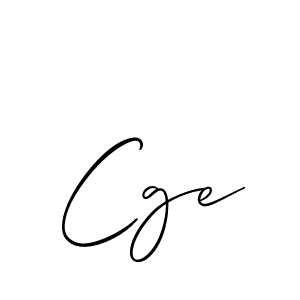 Make a beautiful signature design for name Cge. With this signature (Allison_Script) style, you can create a handwritten signature for free. Cge signature style 2 images and pictures png