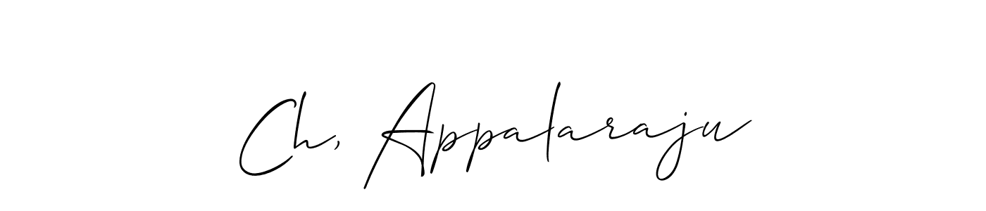 Allison_Script is a professional signature style that is perfect for those who want to add a touch of class to their signature. It is also a great choice for those who want to make their signature more unique. Get Ch, Appalaraju name to fancy signature for free. Ch, Appalaraju signature style 2 images and pictures png