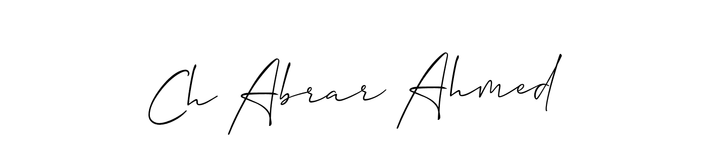 This is the best signature style for the Ch Abrar Ahmed name. Also you like these signature font (Allison_Script). Mix name signature. Ch Abrar Ahmed signature style 2 images and pictures png