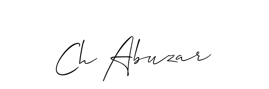 How to make Ch Abuzar name signature. Use Allison_Script style for creating short signs online. This is the latest handwritten sign. Ch Abuzar signature style 2 images and pictures png