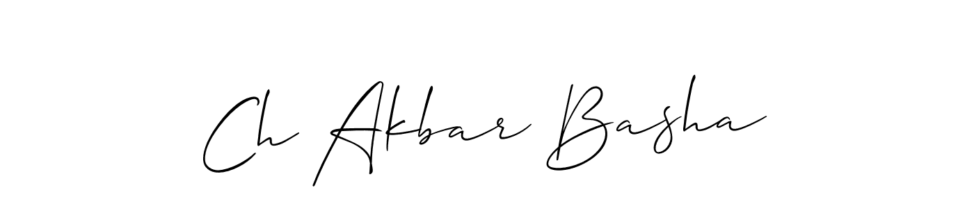 How to make Ch Akbar Basha signature? Allison_Script is a professional autograph style. Create handwritten signature for Ch Akbar Basha name. Ch Akbar Basha signature style 2 images and pictures png