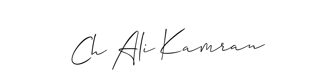 You should practise on your own different ways (Allison_Script) to write your name (Ch Ali Kamran) in signature. don't let someone else do it for you. Ch Ali Kamran signature style 2 images and pictures png