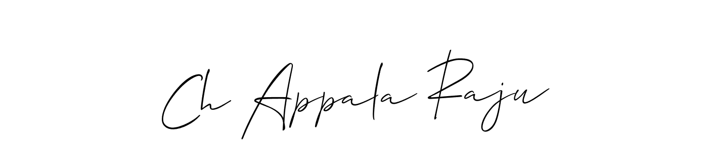 This is the best signature style for the Ch Appala Raju name. Also you like these signature font (Allison_Script). Mix name signature. Ch Appala Raju signature style 2 images and pictures png
