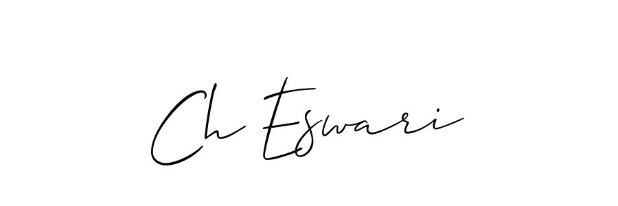 How to make Ch Eswari name signature. Use Allison_Script style for creating short signs online. This is the latest handwritten sign. Ch Eswari signature style 2 images and pictures png