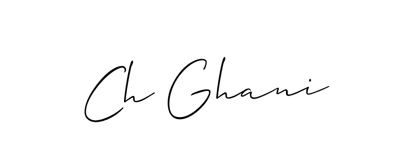 Similarly Allison_Script is the best handwritten signature design. Signature creator online .You can use it as an online autograph creator for name Ch Ghani. Ch Ghani signature style 2 images and pictures png