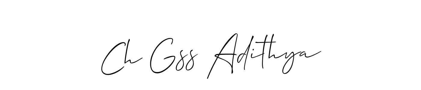 Ch Gss Adithya stylish signature style. Best Handwritten Sign (Allison_Script) for my name. Handwritten Signature Collection Ideas for my name Ch Gss Adithya. Ch Gss Adithya signature style 2 images and pictures png