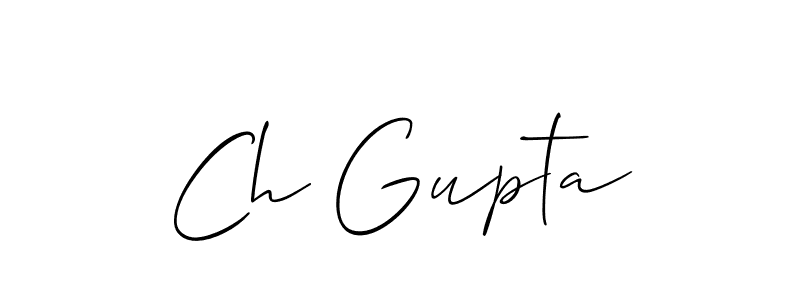 The best way (Allison_Script) to make a short signature is to pick only two or three words in your name. The name Ch Gupta include a total of six letters. For converting this name. Ch Gupta signature style 2 images and pictures png