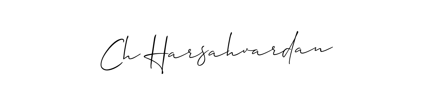 Allison_Script is a professional signature style that is perfect for those who want to add a touch of class to their signature. It is also a great choice for those who want to make their signature more unique. Get Ch Harsahvardan name to fancy signature for free. Ch Harsahvardan signature style 2 images and pictures png