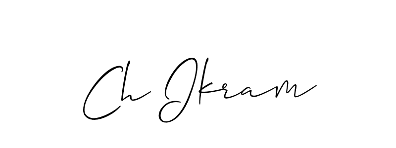 You should practise on your own different ways (Allison_Script) to write your name (Ch Ikram) in signature. don't let someone else do it for you. Ch Ikram signature style 2 images and pictures png