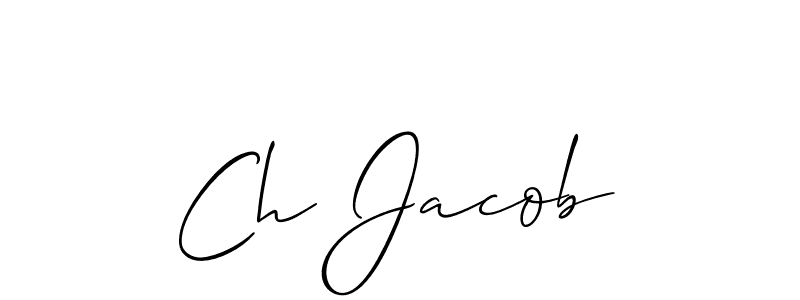 How to make Ch Jacob name signature. Use Allison_Script style for creating short signs online. This is the latest handwritten sign. Ch Jacob signature style 2 images and pictures png