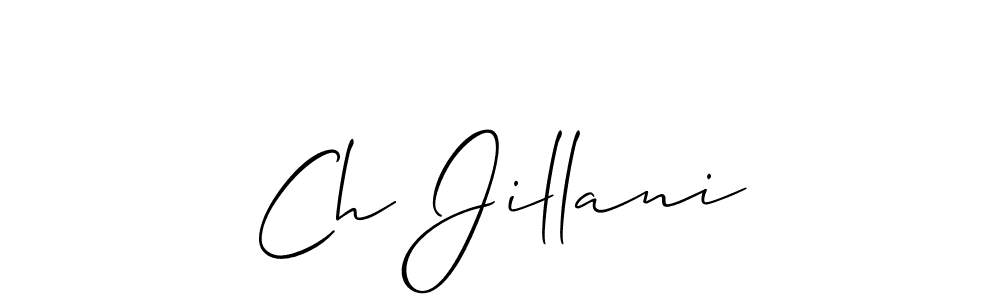 How to make Ch Jillani name signature. Use Allison_Script style for creating short signs online. This is the latest handwritten sign. Ch Jillani signature style 2 images and pictures png