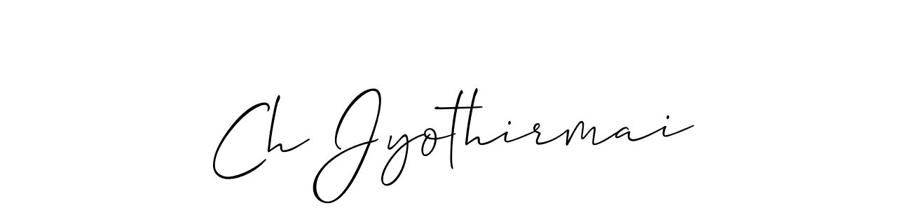 if you are searching for the best signature style for your name Ch Jyothirmai. so please give up your signature search. here we have designed multiple signature styles  using Allison_Script. Ch Jyothirmai signature style 2 images and pictures png