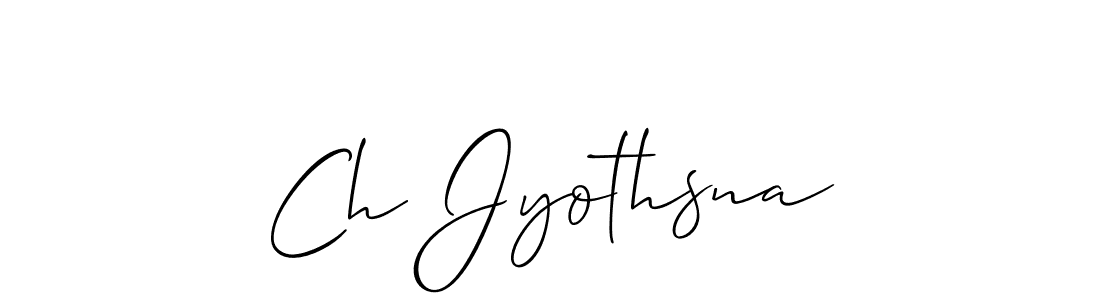 Also You can easily find your signature by using the search form. We will create Ch Jyothsna name handwritten signature images for you free of cost using Allison_Script sign style. Ch Jyothsna signature style 2 images and pictures png