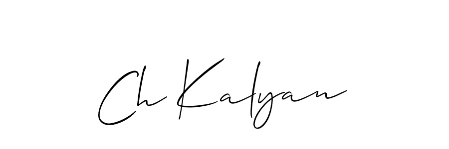 Similarly Allison_Script is the best handwritten signature design. Signature creator online .You can use it as an online autograph creator for name Ch Kalyan. Ch Kalyan signature style 2 images and pictures png