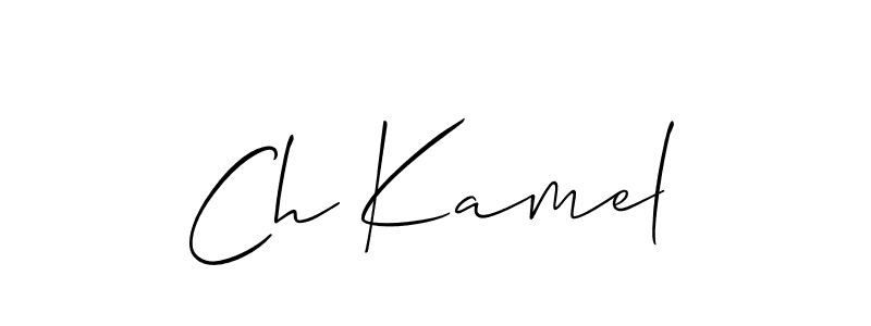 Use a signature maker to create a handwritten signature online. With this signature software, you can design (Allison_Script) your own signature for name Ch Kamel. Ch Kamel signature style 2 images and pictures png