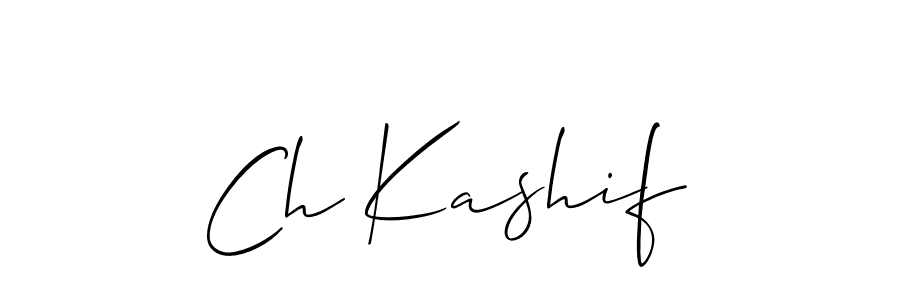 How to make Ch Kashif name signature. Use Allison_Script style for creating short signs online. This is the latest handwritten sign. Ch Kashif signature style 2 images and pictures png