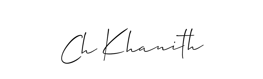Use a signature maker to create a handwritten signature online. With this signature software, you can design (Allison_Script) your own signature for name Ch Khanith. Ch Khanith signature style 2 images and pictures png
