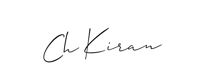 How to Draw Ch Kiran signature style? Allison_Script is a latest design signature styles for name Ch Kiran. Ch Kiran signature style 2 images and pictures png