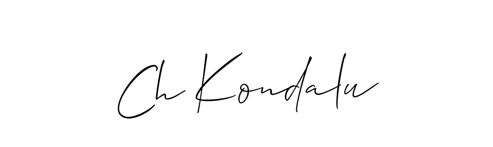 Similarly Allison_Script is the best handwritten signature design. Signature creator online .You can use it as an online autograph creator for name Ch Kondalu. Ch Kondalu signature style 2 images and pictures png