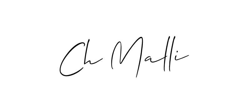 How to make Ch Malli name signature. Use Allison_Script style for creating short signs online. This is the latest handwritten sign. Ch Malli signature style 2 images and pictures png