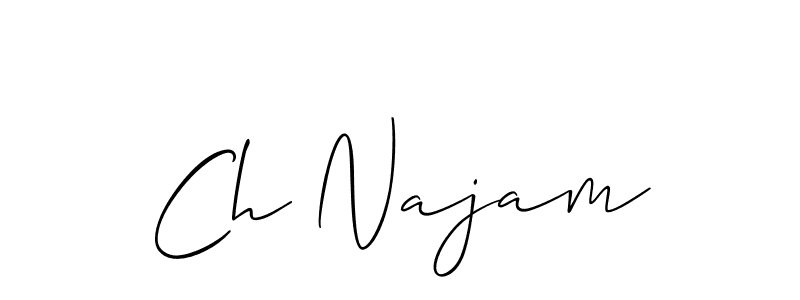 Design your own signature with our free online signature maker. With this signature software, you can create a handwritten (Allison_Script) signature for name Ch Najam. Ch Najam signature style 2 images and pictures png