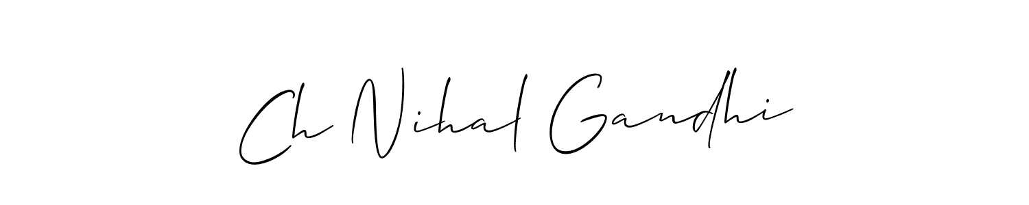 Create a beautiful signature design for name Ch Nihal Gandhi. With this signature (Allison_Script) fonts, you can make a handwritten signature for free. Ch Nihal Gandhi signature style 2 images and pictures png