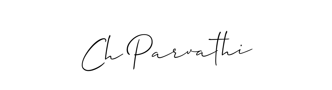 The best way (Allison_Script) to make a short signature is to pick only two or three words in your name. The name Ch Parvathi include a total of six letters. For converting this name. Ch Parvathi signature style 2 images and pictures png